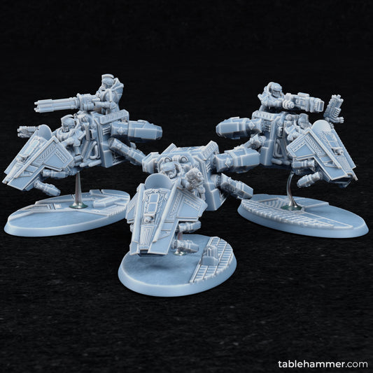 "Spearhead Cavalry" – Space dwarf bikers ( 3 Miniaturen )
