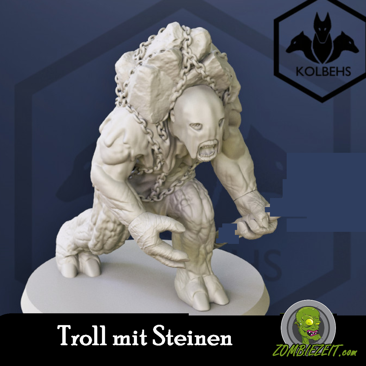 Troll mit Steinen beladen