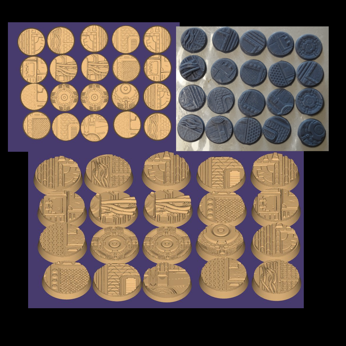 20x 25mm Sci-Fi-Rundbases