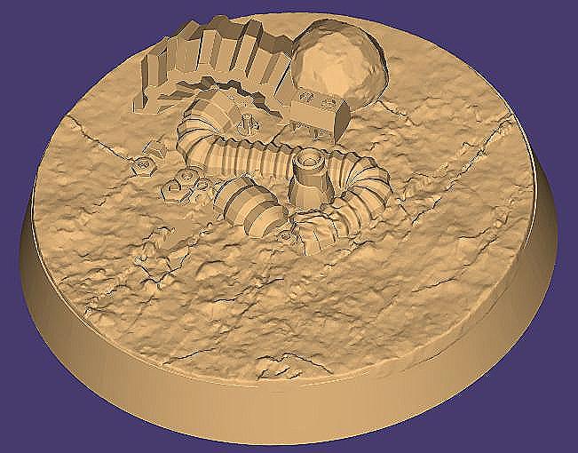 20x 25mm SciFi-Rundbase