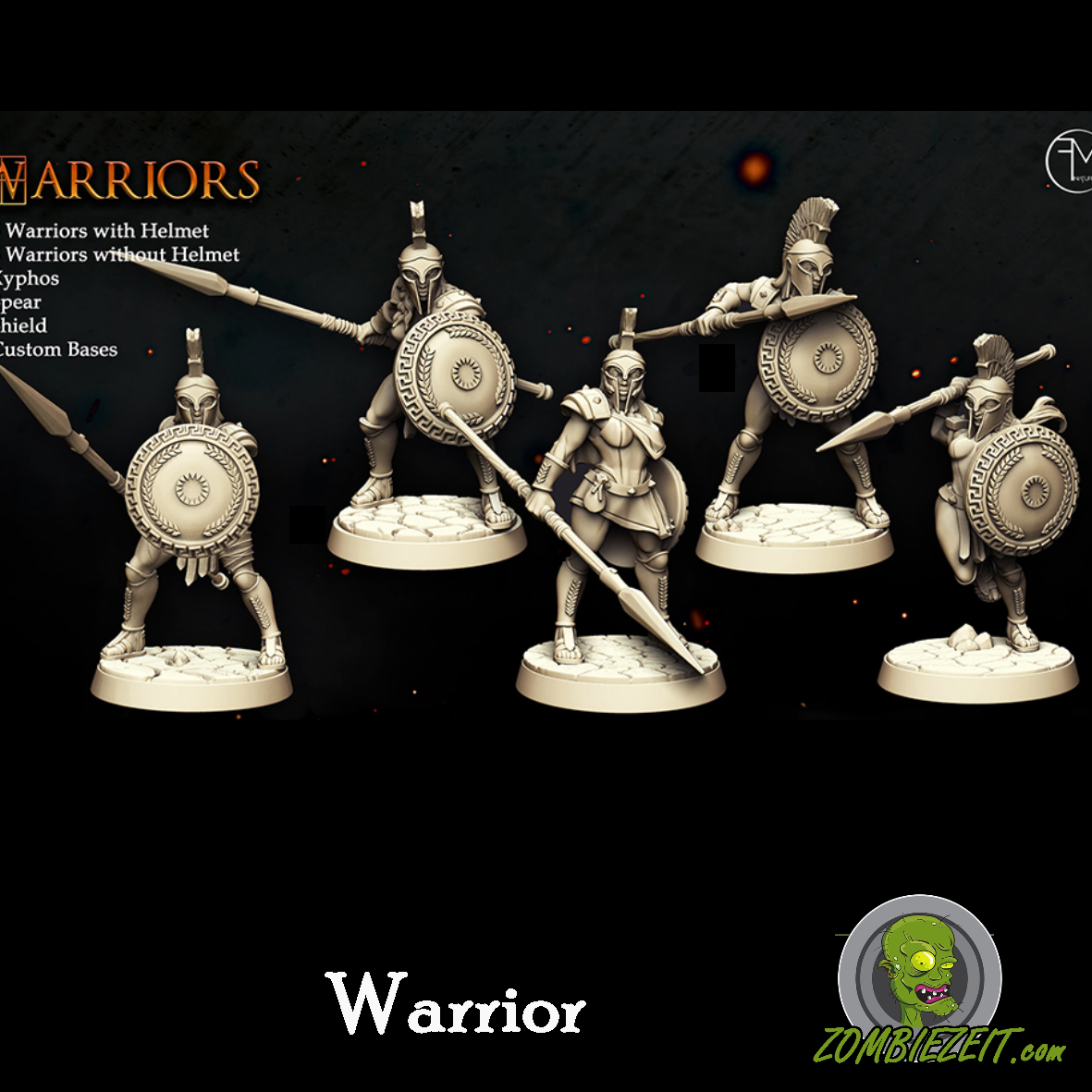Spartian Warrior mit Helmen ( 5 Miniaturen )