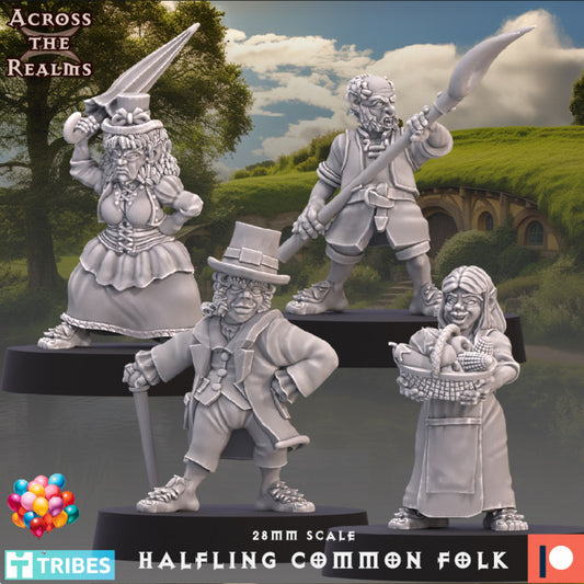 Halfling Common Folk ( 4 Miniaturen )