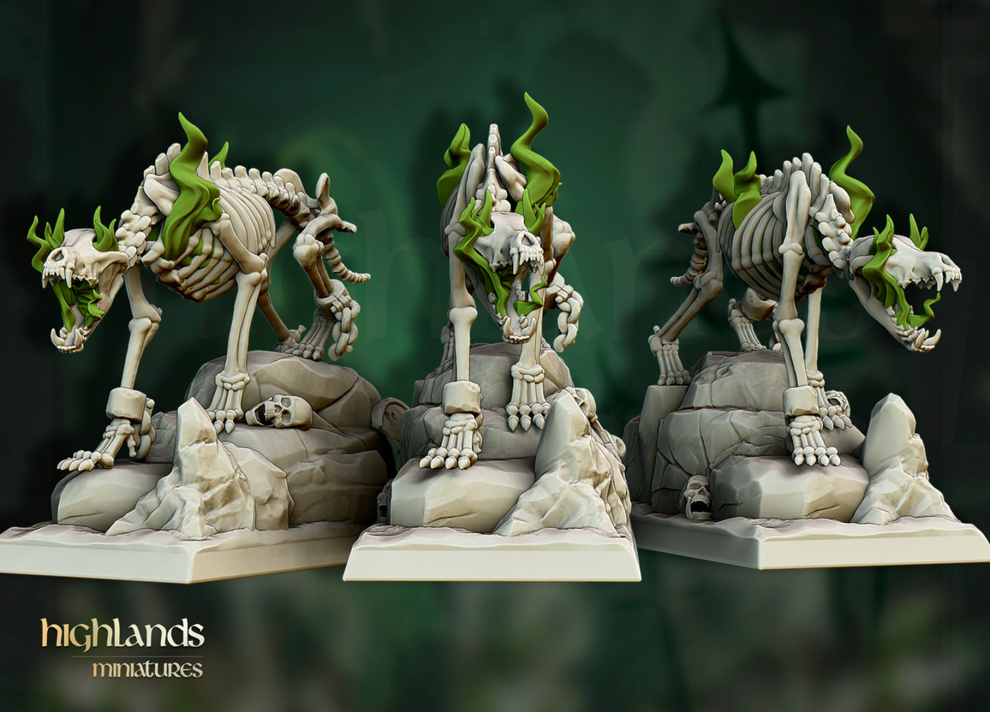 Direwolfs mit Reitern und szenischen Bases ( 12 Miniaturen )