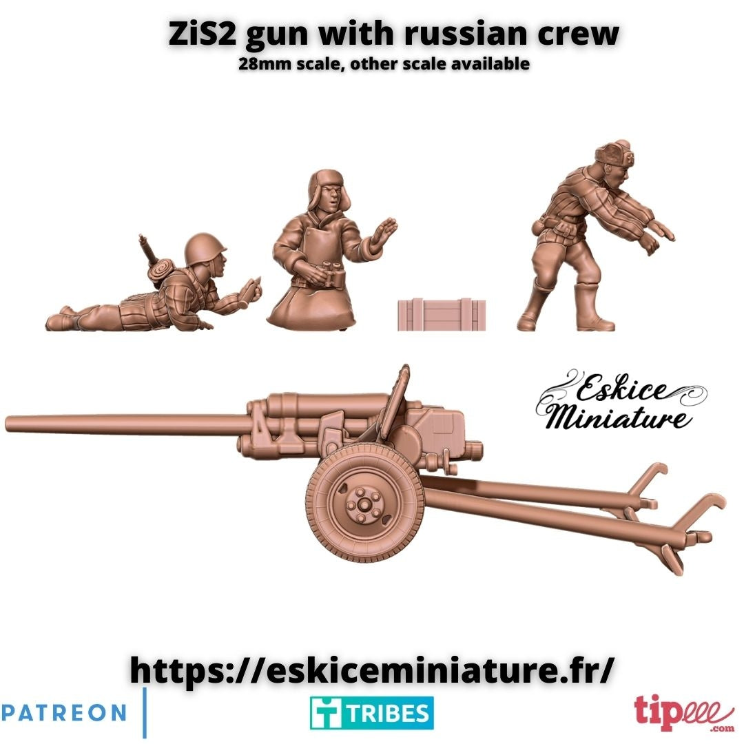 ZiS-2 cannon mit Crew