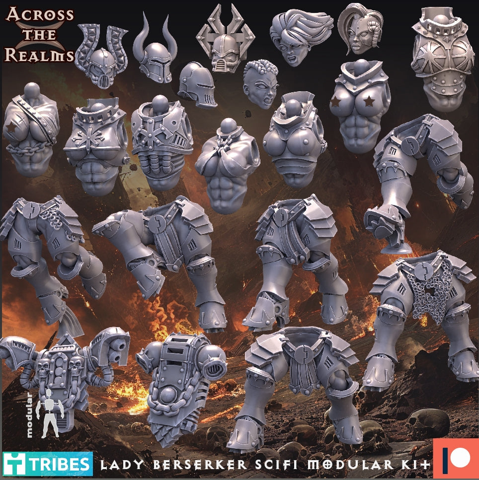 Lady Berserker modular Kit ( 5 Miniaturen )