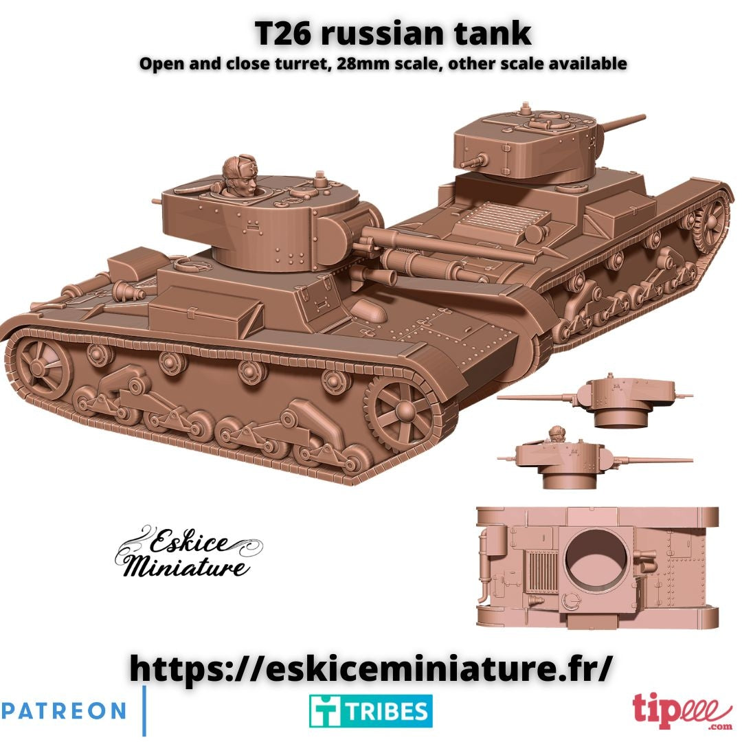 Russian T26 tank mit variablen Türmen
