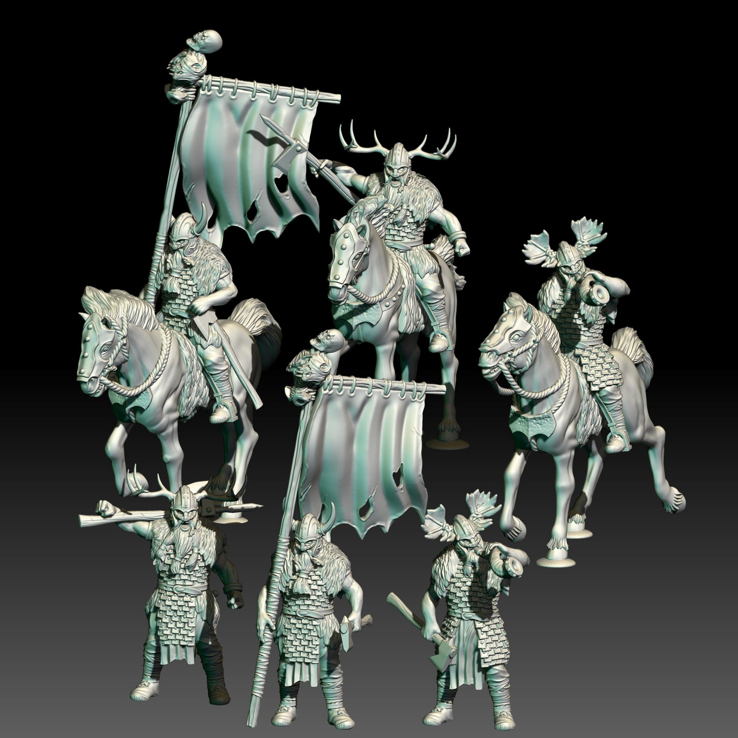 Savage Hillmen Command Group ( 6 Miniaturen )