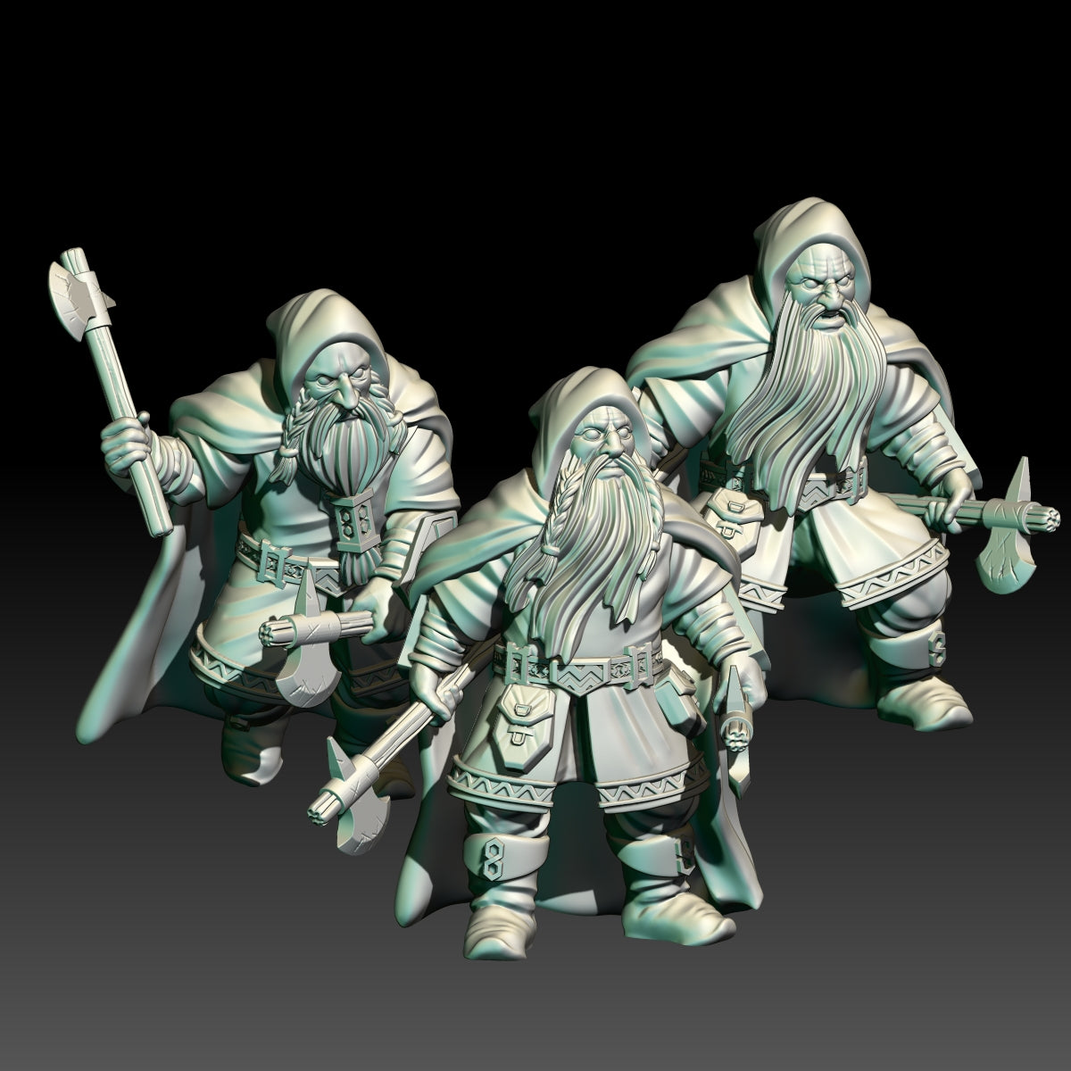 Dwarven Rangers with Axes ( 3 Miniaturen )