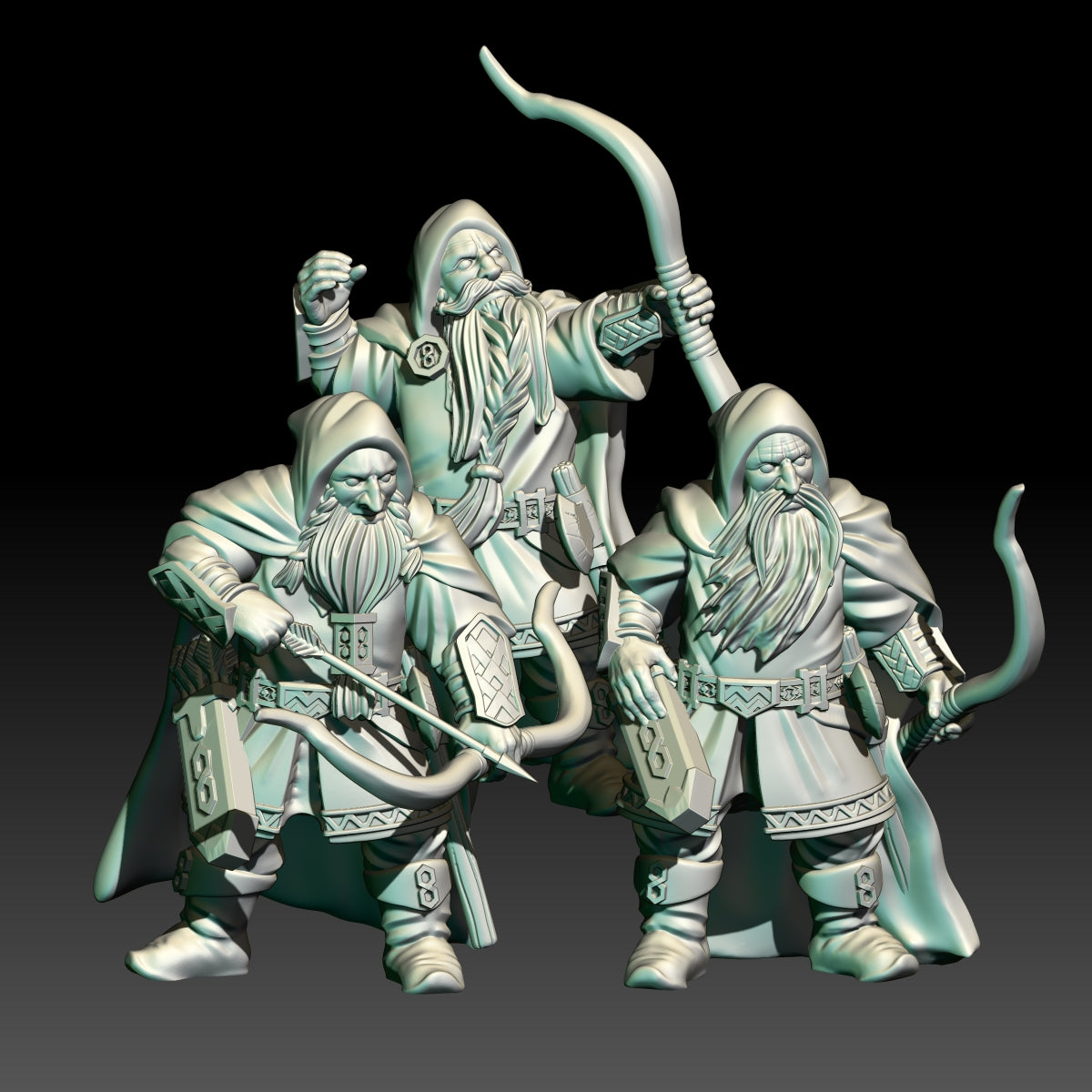 Dwarven Rangers with Bows ( 3 Miniaturen )