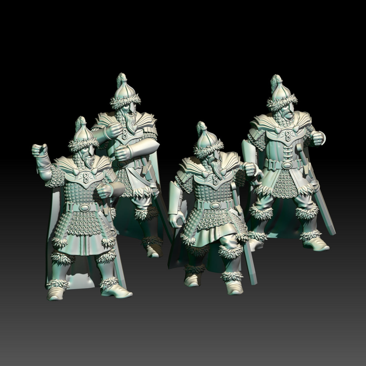 Dwarven Rangers Royal Guards ( 4 Miniaturen )