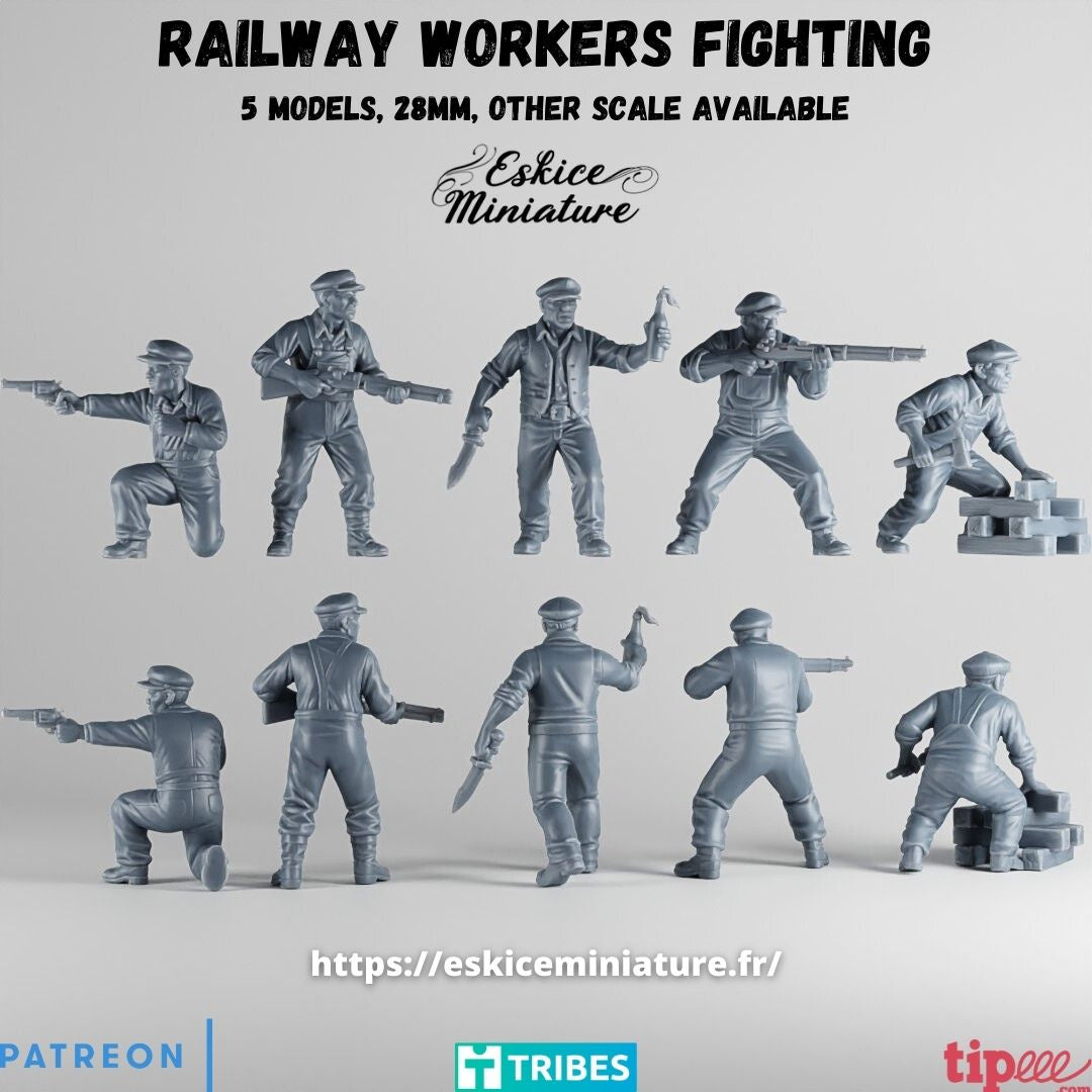 Railway worker fight ( 5 Miniaturen )