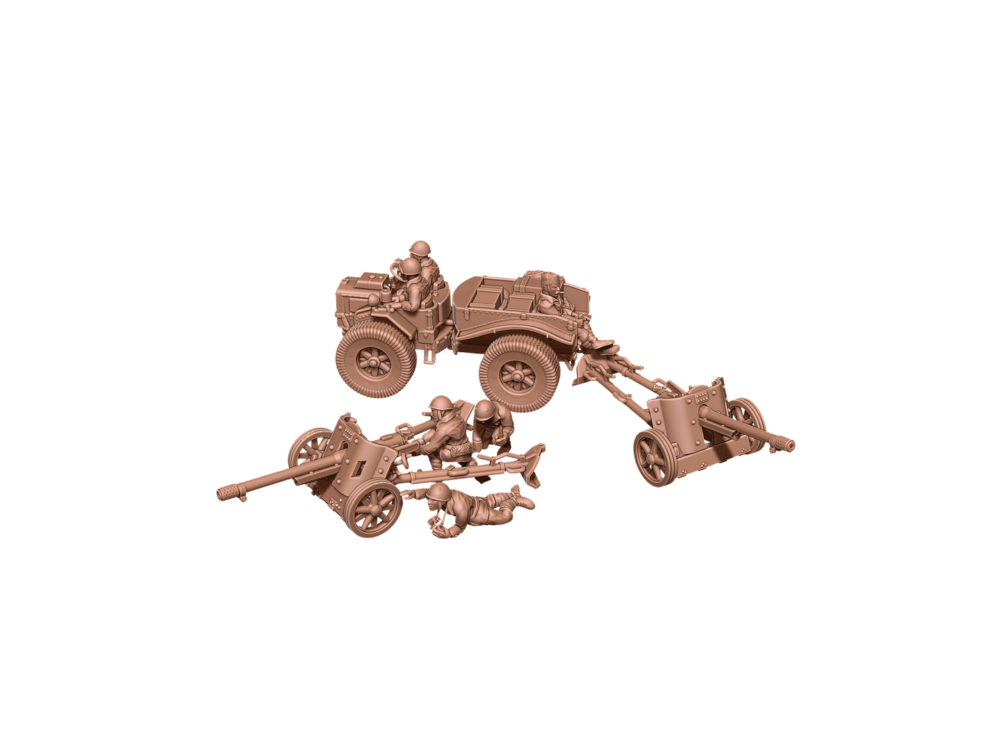 Italian 75-39 cannon with Pavesi Tractor ( 7 Miniaturen )