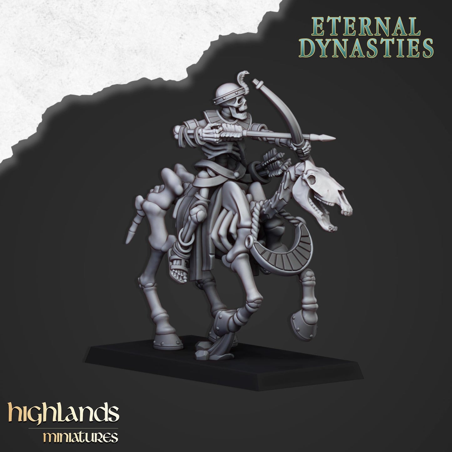 Ancient Skeletal Cavalry with Bows 5 Miniaturen