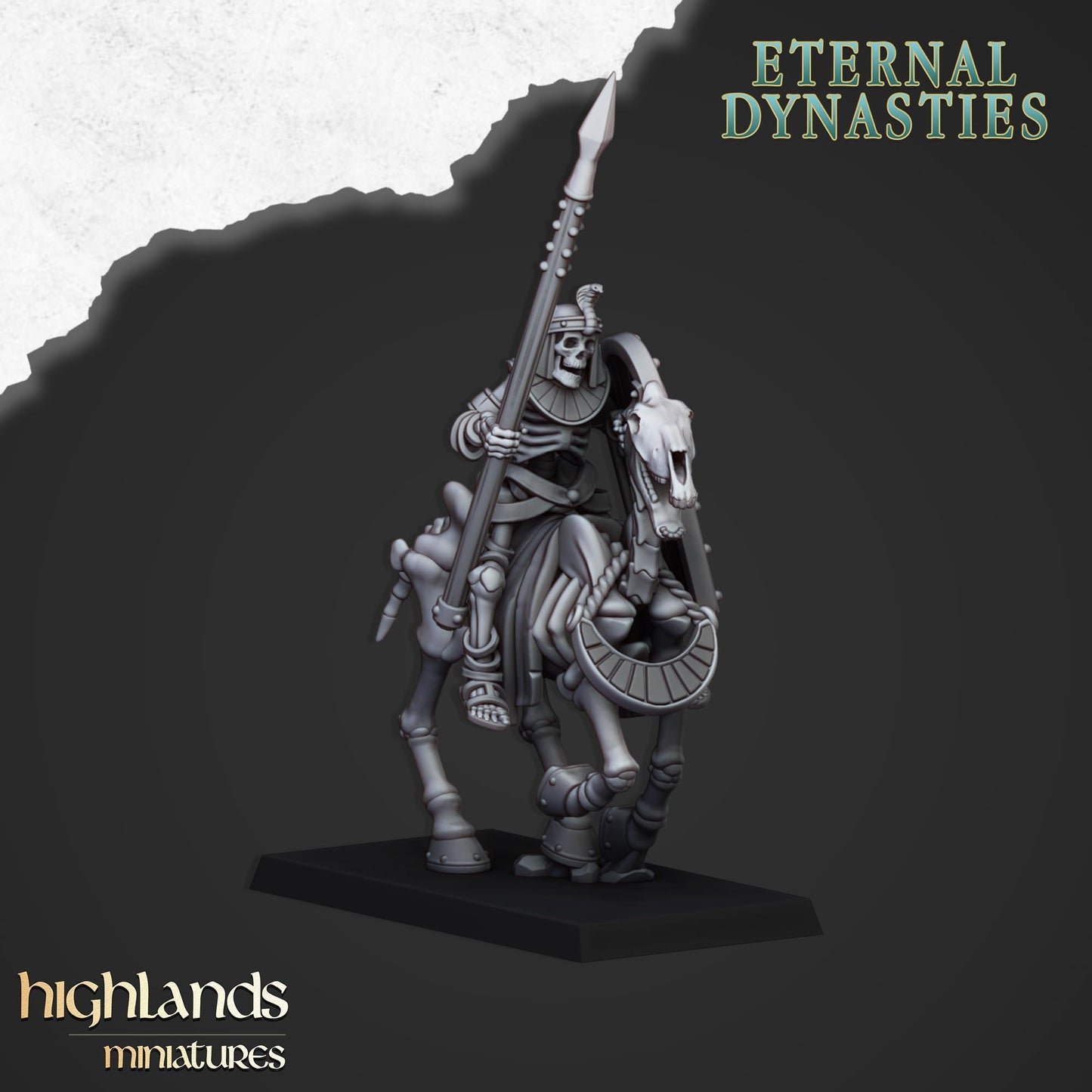 AncientSkeletal Cavalry with Spear 8 Miniaturen
