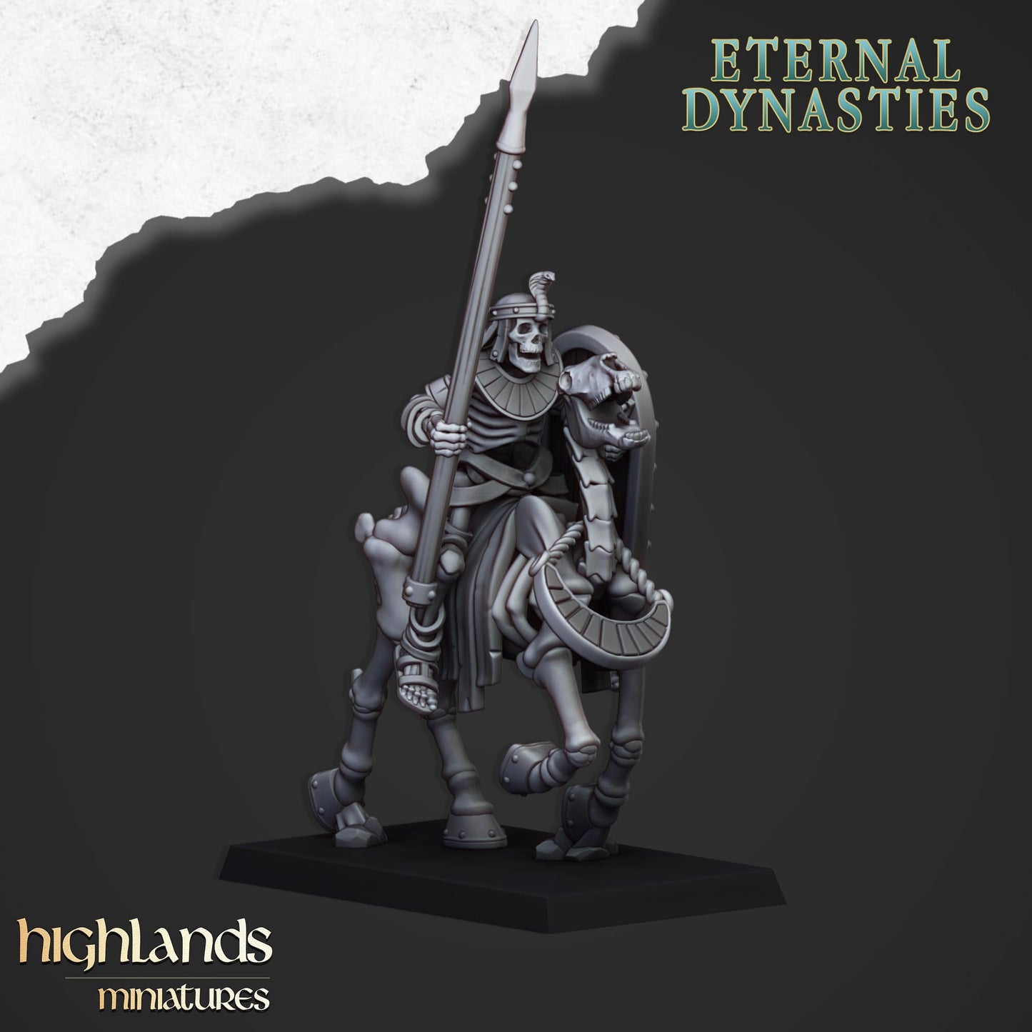 AncientSkeletal Cavalry with Spear 8 Miniaturen