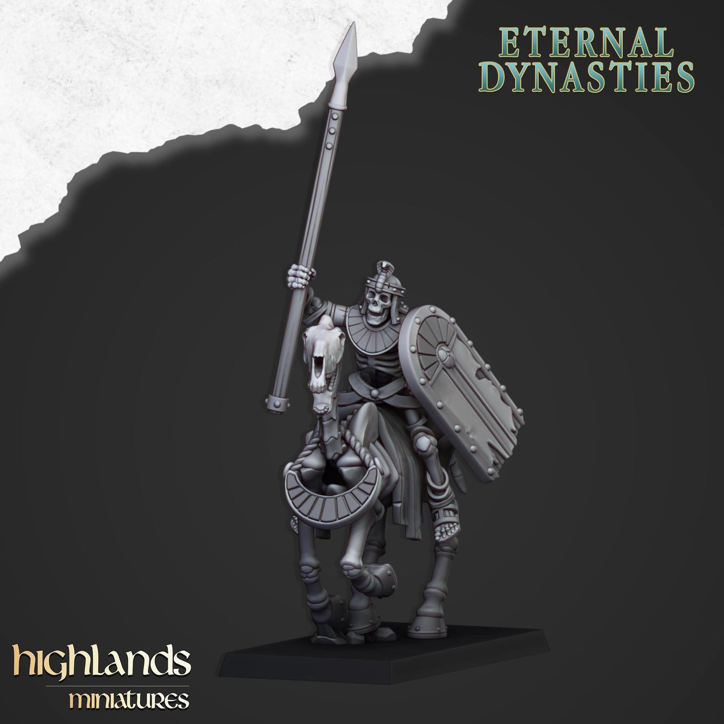 AncientSkeletal Cavalry with Spear 8 Miniaturen