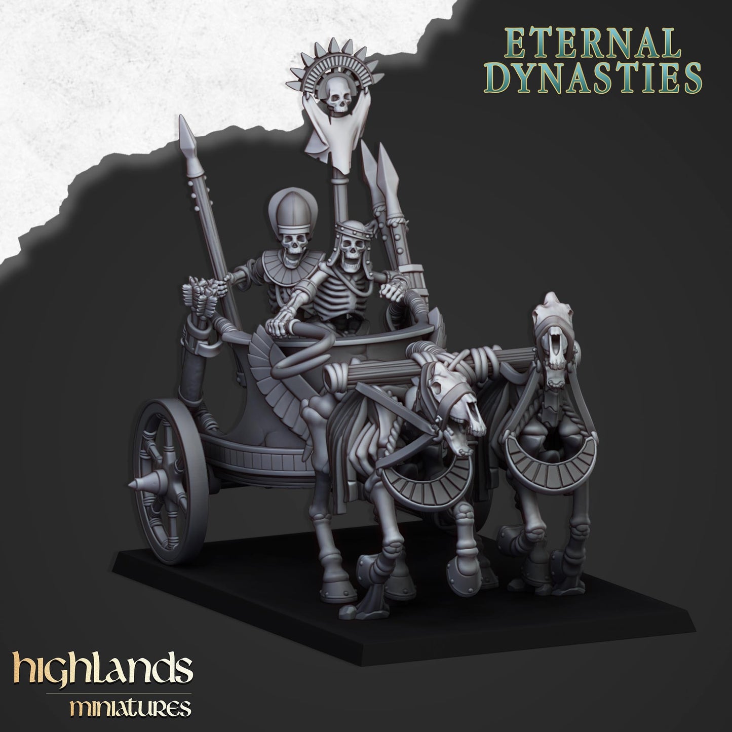 Ancient Skeletal Chariots 3 Miniaturen