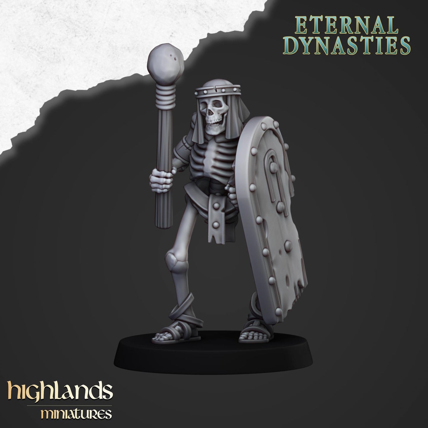 Ancient Skeletal Warriors with Hand Weapons 10 Miniaturen