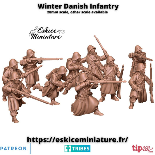 Danish soldiers in winter uniform ( 10 Miniaturen )