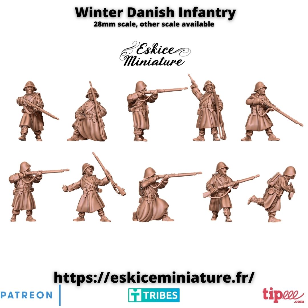 Danish soldiers in winter uniform ( 10 Miniaturen )