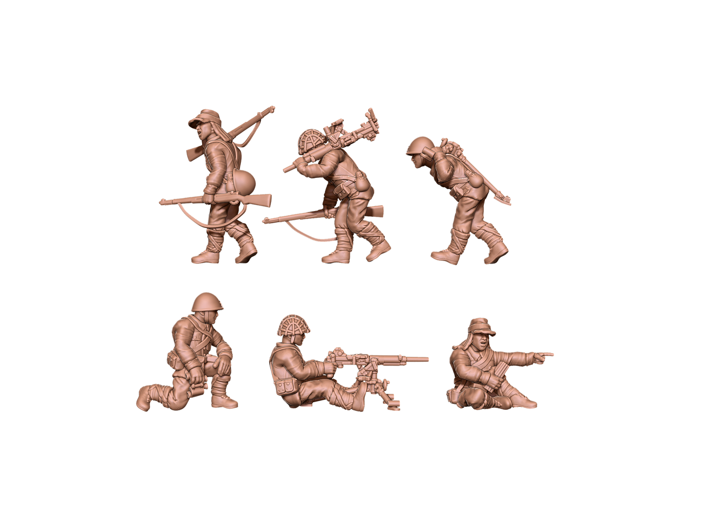 Japanese HMG Arisaka T92 team ( 6 Miniaturen )