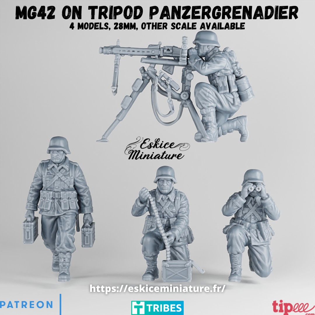 Panzergrenadier MG42 Team ( 4 Miniaturen )