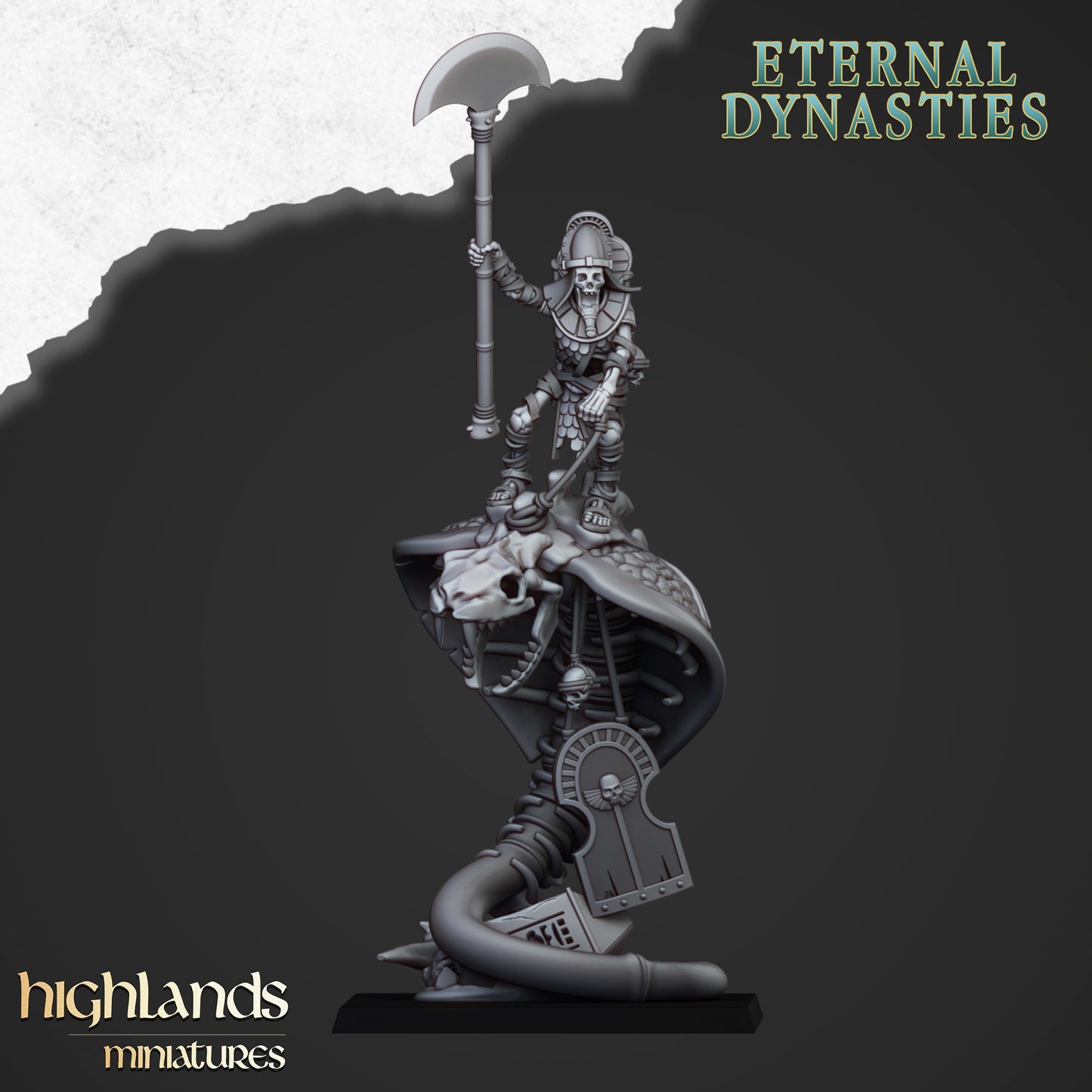 Ancient Guard on Great Snakes Command Units ( 3 Miniaturen )