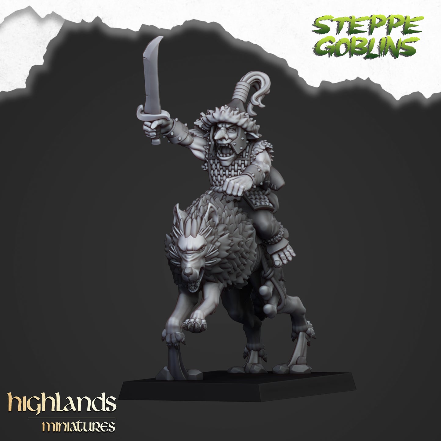 Mounted Steppe Goblin Command Group ( 3 Miniaturen )
