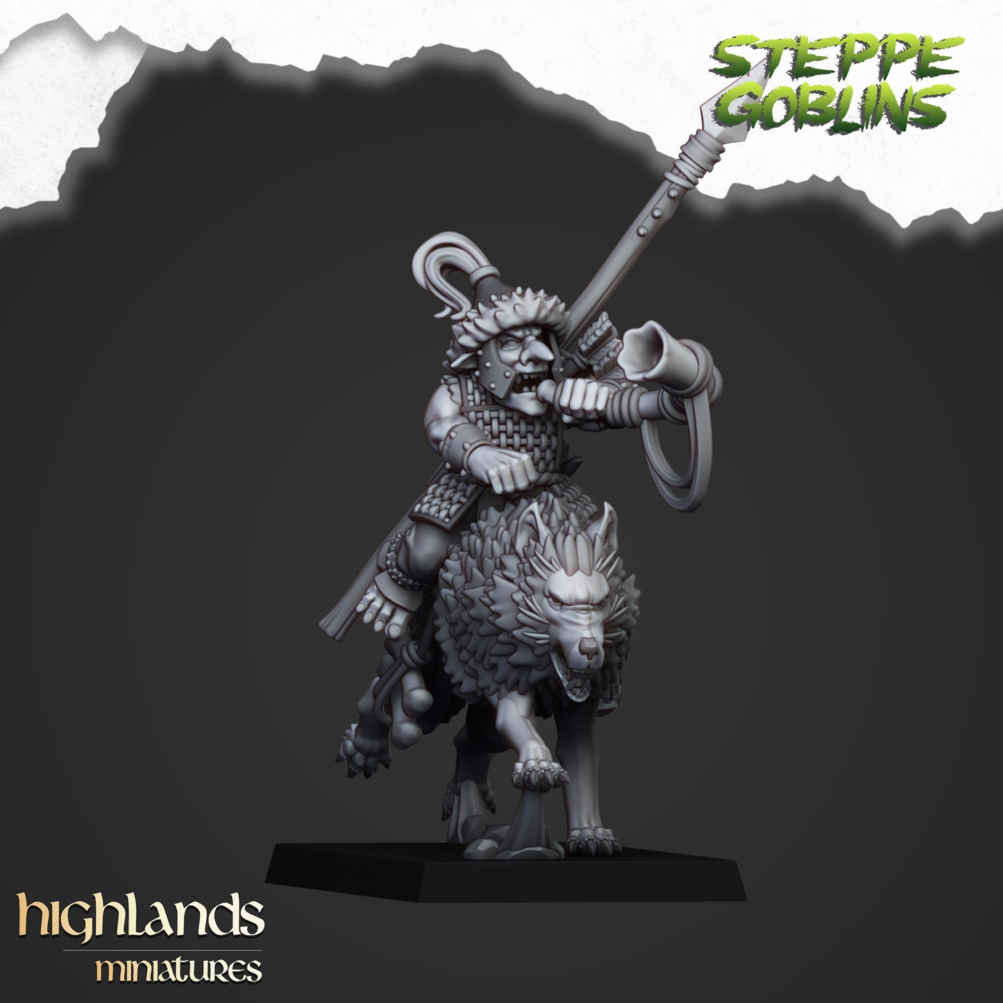 Mounted Steppe Goblin Command Group ( 3 Miniaturen )