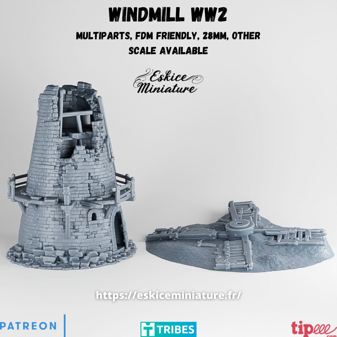 WW2 Ruined Windmill (2Pcs)