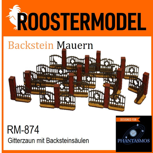 RM-874 Gitterzaun (Backsteinsäulen)