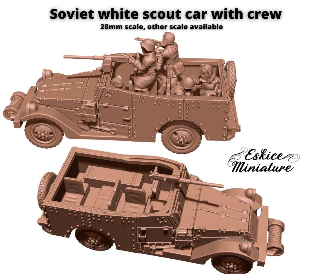 Russian “White Scout Car” mit und ohne Crew ( 2 Miniaturen )