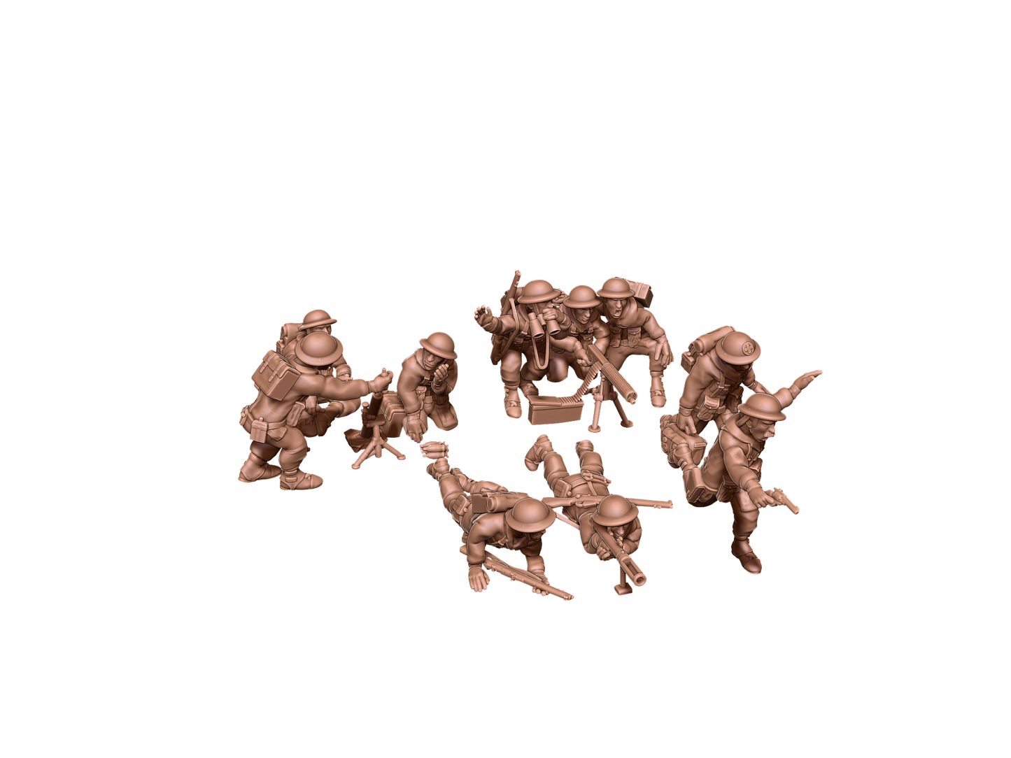 English infantry support weapons ( 10 Miniaturen )