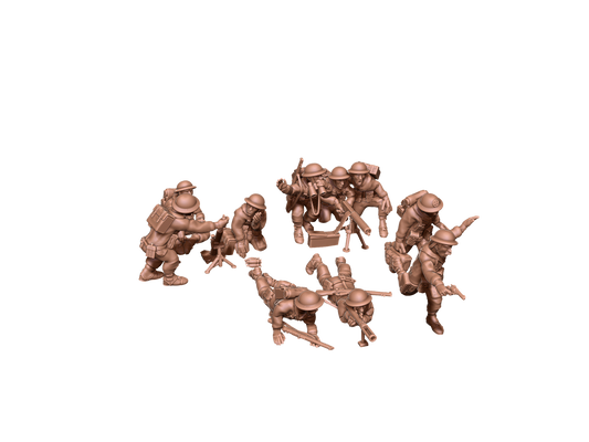 English infantry support weapons ( 10 Miniaturen )