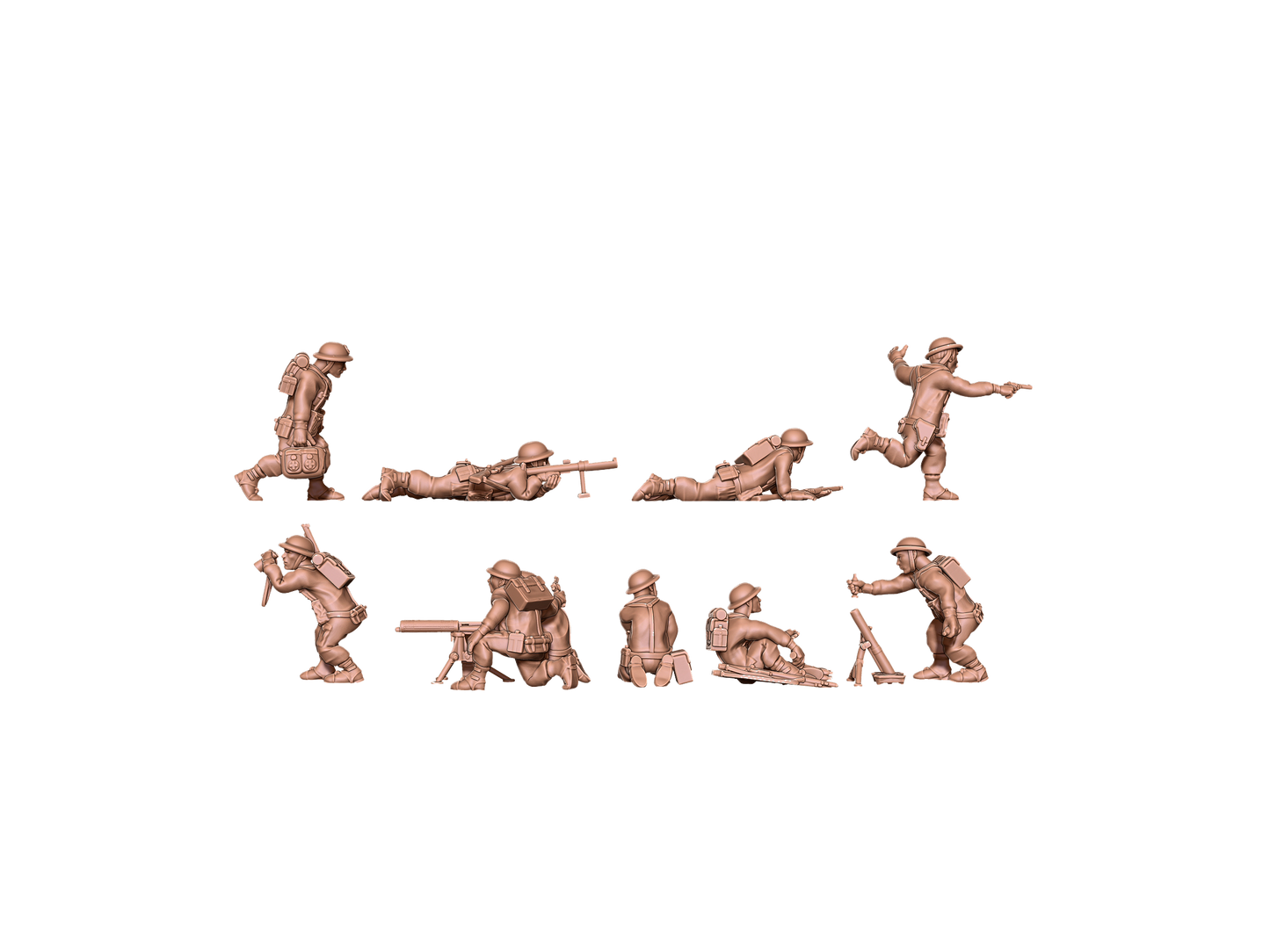 English infantry support weapons ( 10 Miniaturen )
