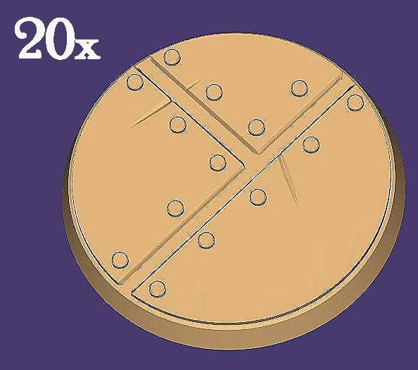 20x 25mm Sci-Fi-Rundbase