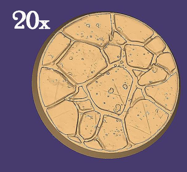 20x 25mm Stein-Rundbase
