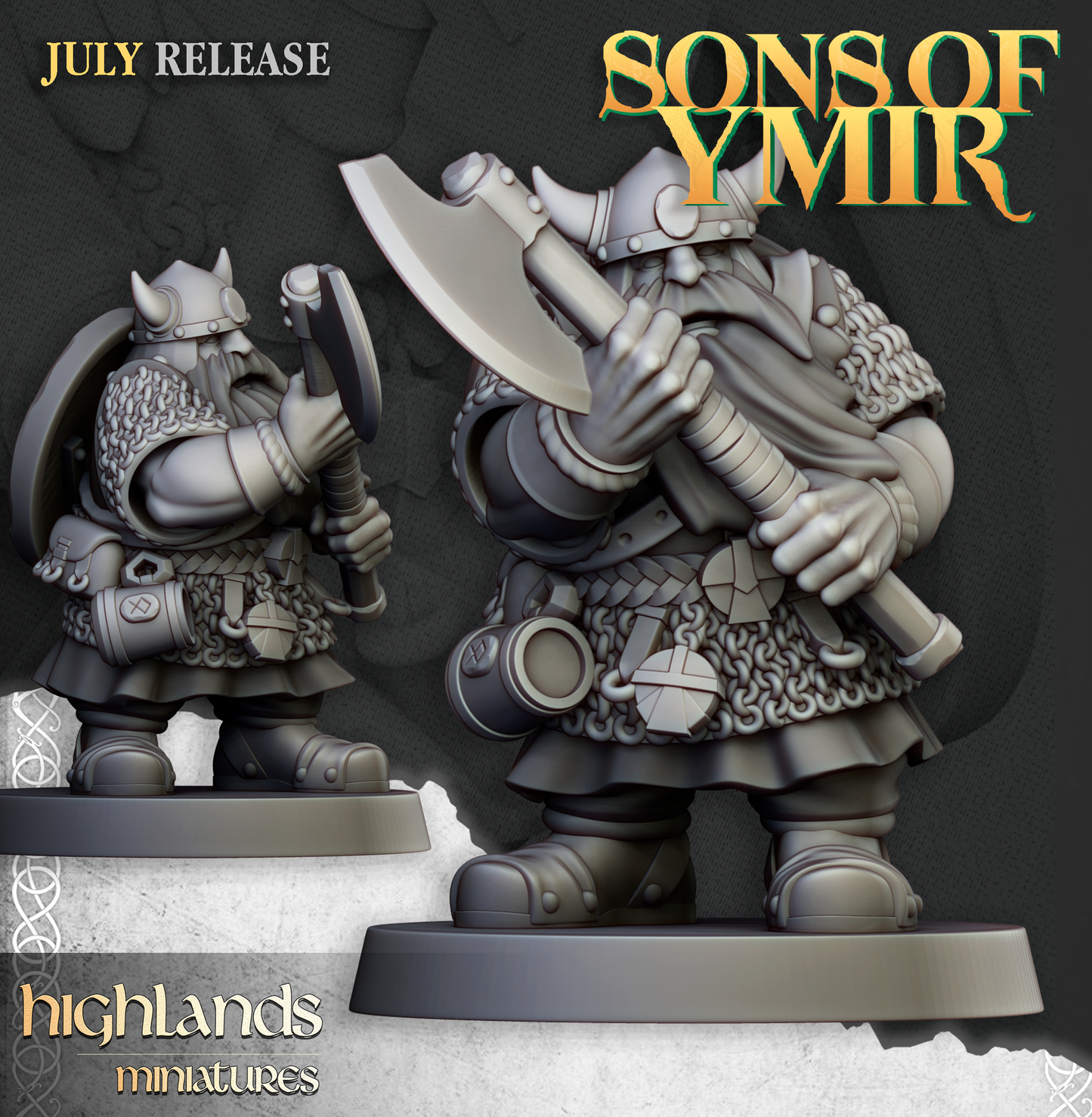 Two handed Dwarf Warrior ( 5 Miniaturen )
