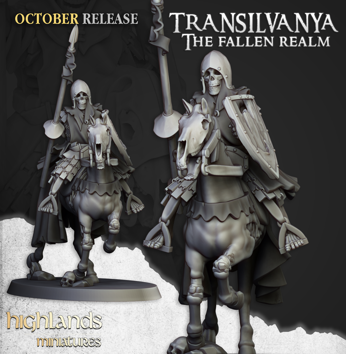Mounted Skeletons Set 7 Miniaturen