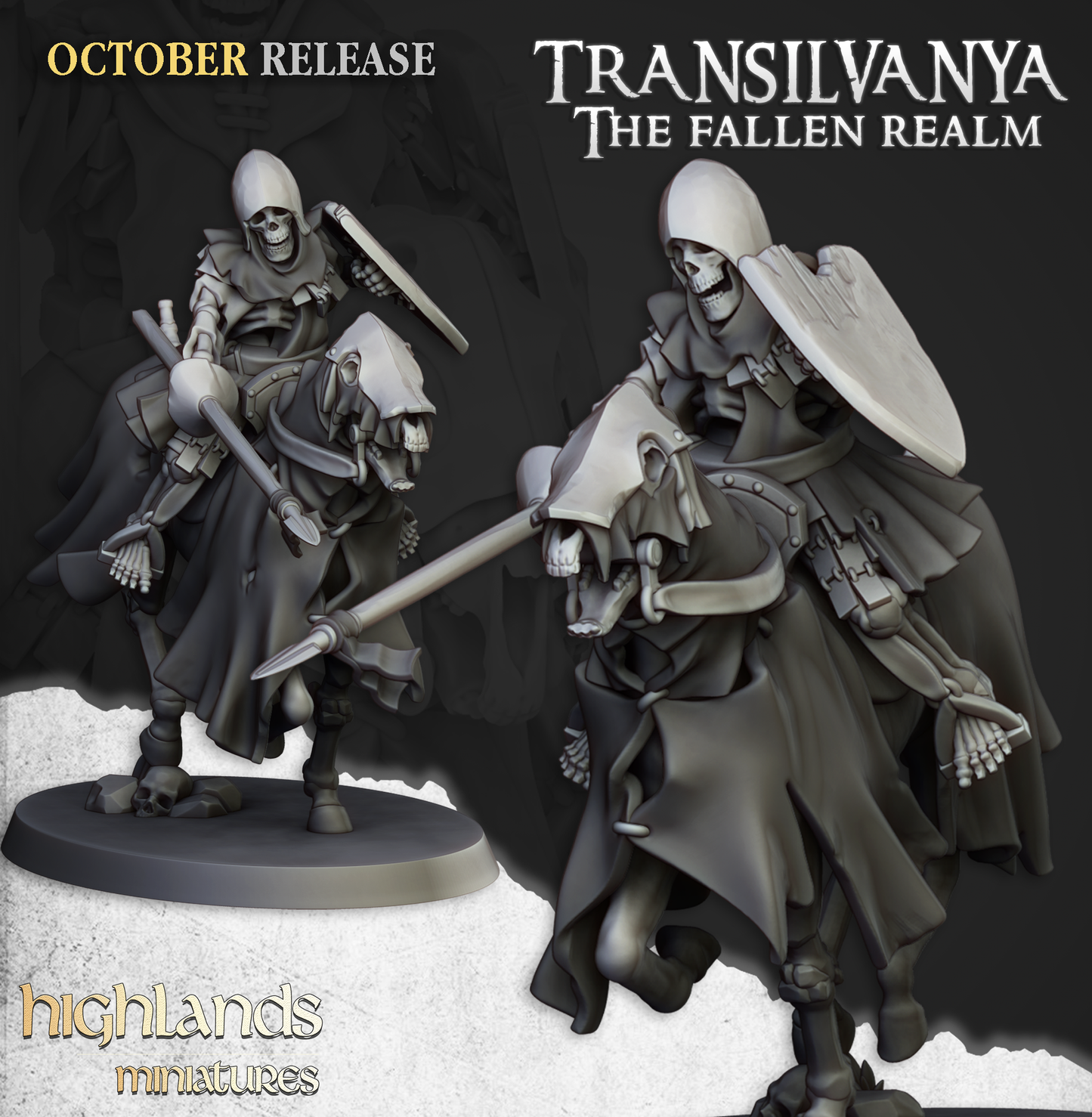 Mounted Skeletons Set 7 Miniaturen