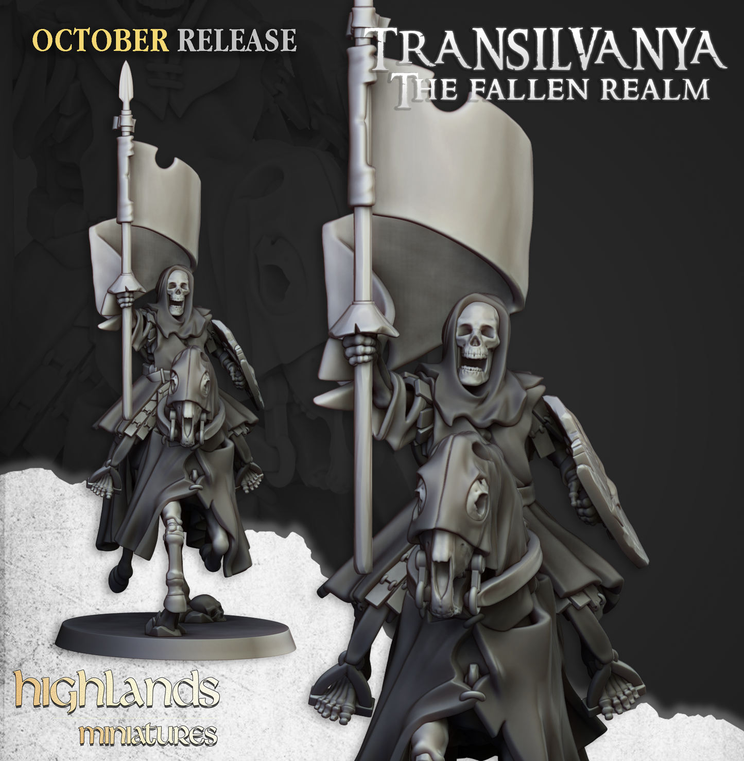 Mounted Skeletons Set 7 Miniaturen