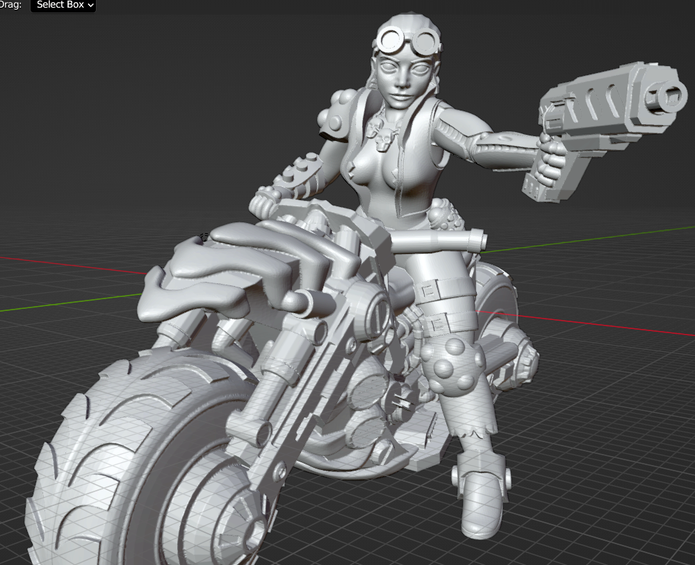 Cyberpunk Biker with Gun