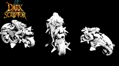Raven Army - Sci-Fi Biker Girl & Gunship Bike