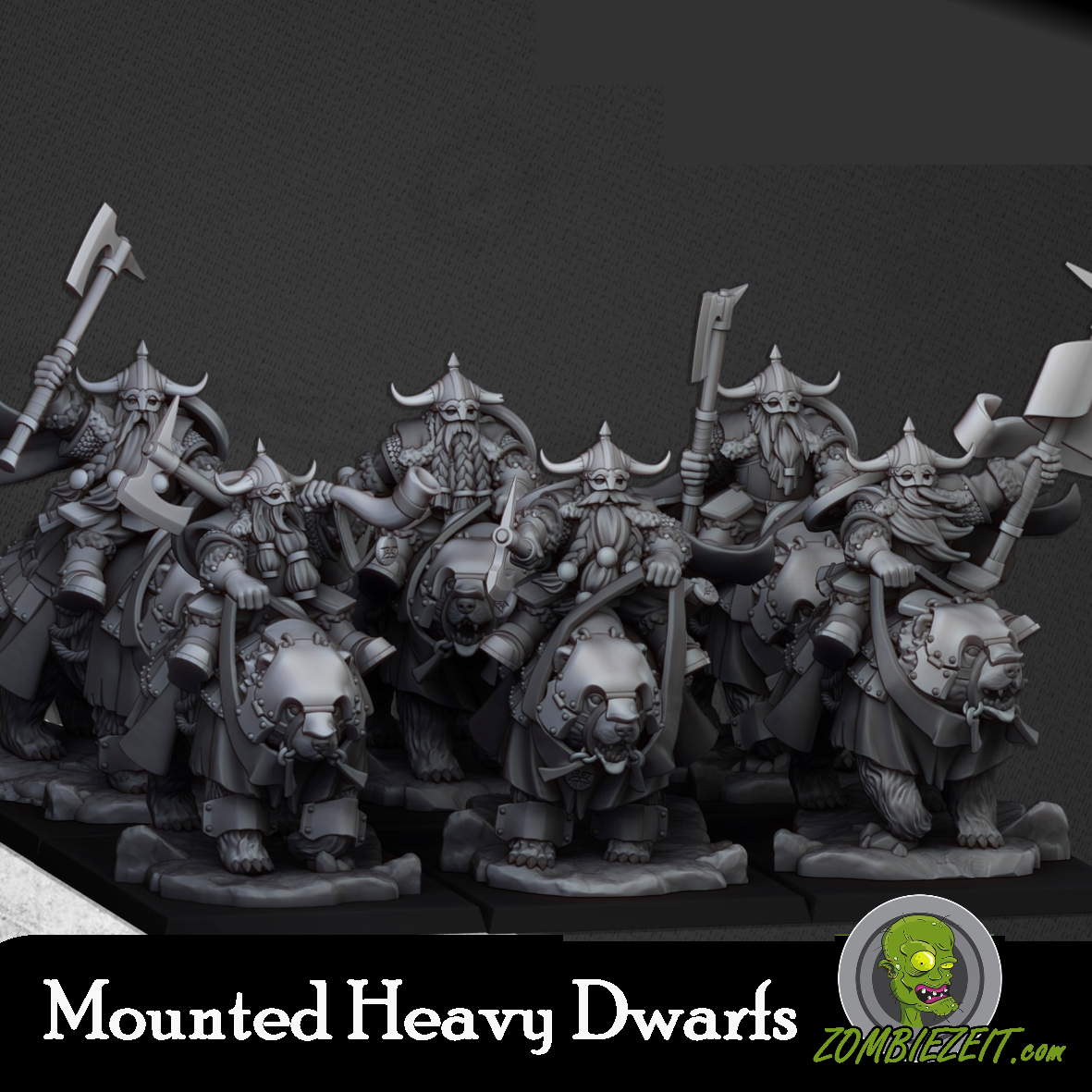 Mounted Heavy Dwarfs ( 6 Miniaturen )