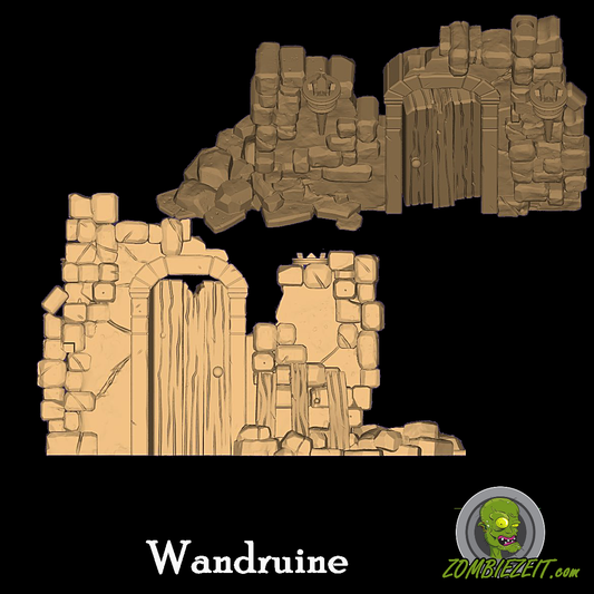 Wandruine mit Tür