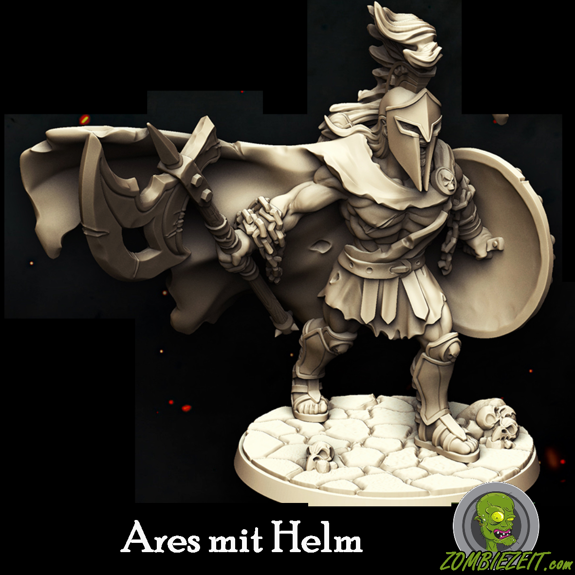 Ares mit Helm