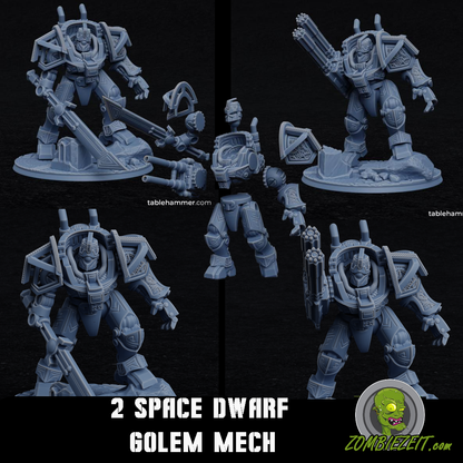 Space Dwarf Golem Mech ( 2 Miniaturen )