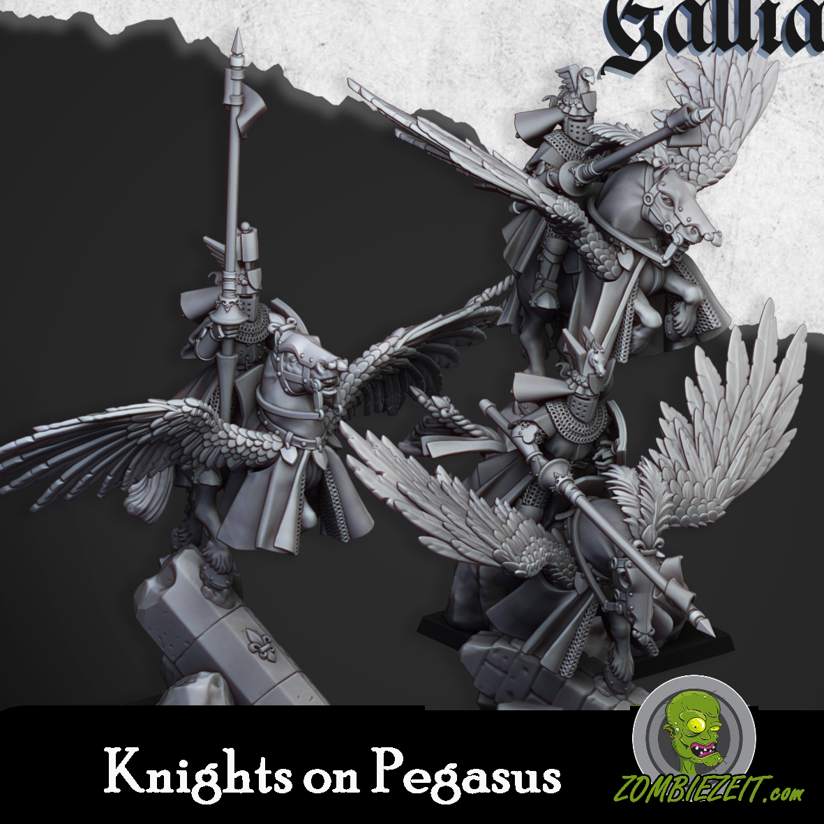Gallia Knights on Pegasus ( 3 Miniaturen)