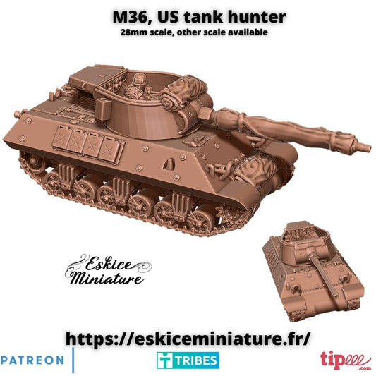 US M36 Tank destroyer ( 2 Miniaturen oder Einzeln )