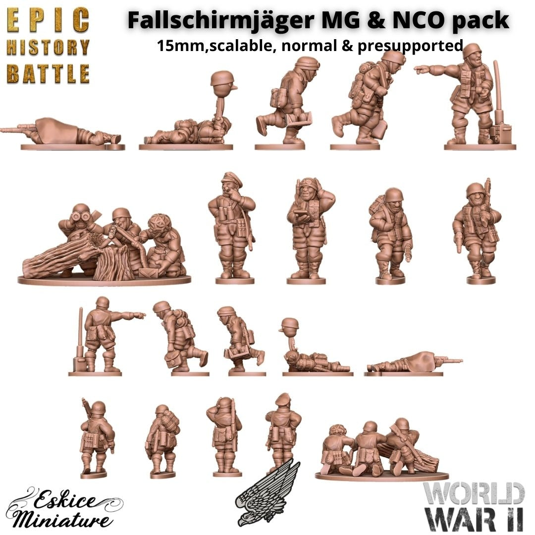 Fallschirmjäger pack with MG42, officer, medic and sniper ( 10 Miniaturen )